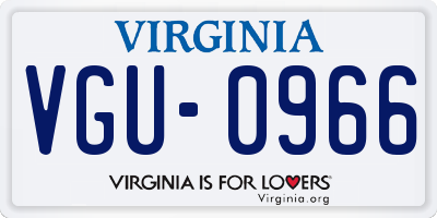 VA license plate VGU0966