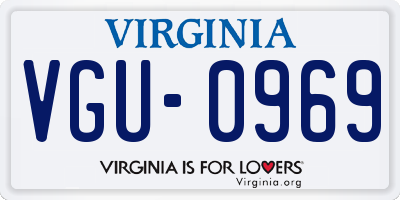 VA license plate VGU0969