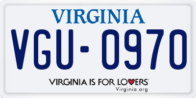 VA license plate VGU0970