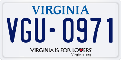 VA license plate VGU0971