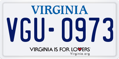 VA license plate VGU0973