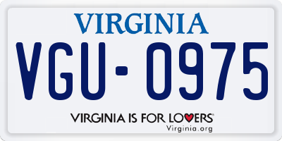 VA license plate VGU0975