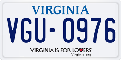 VA license plate VGU0976