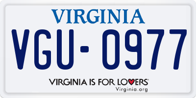 VA license plate VGU0977