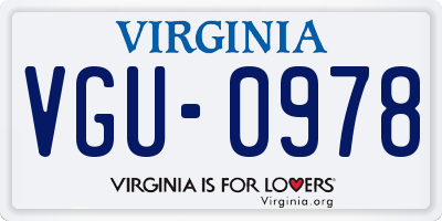 VA license plate VGU0978
