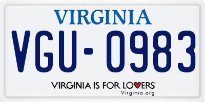 VA license plate VGU0983