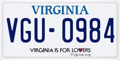 VA license plate VGU0984