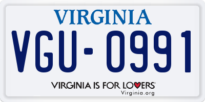 VA license plate VGU0991