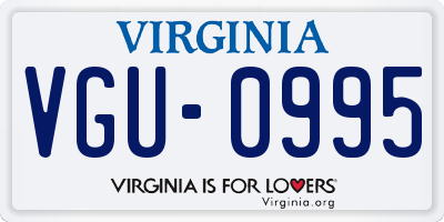 VA license plate VGU0995