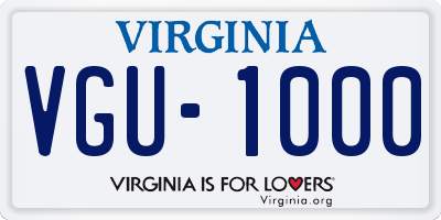 VA license plate VGU1000