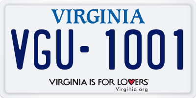 VA license plate VGU1001