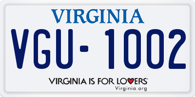 VA license plate VGU1002