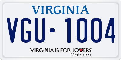 VA license plate VGU1004