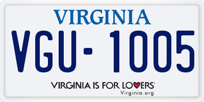 VA license plate VGU1005
