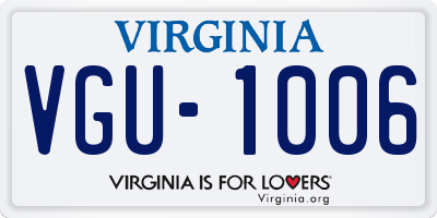 VA license plate VGU1006