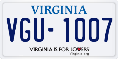 VA license plate VGU1007
