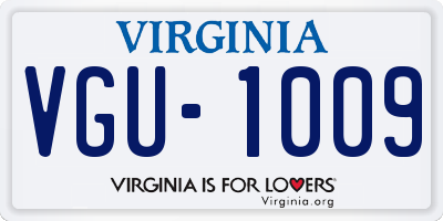 VA license plate VGU1009
