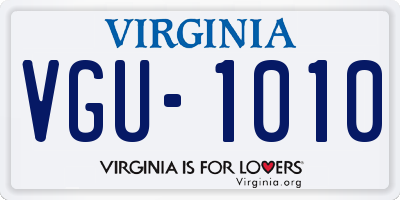 VA license plate VGU1010