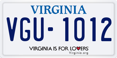 VA license plate VGU1012