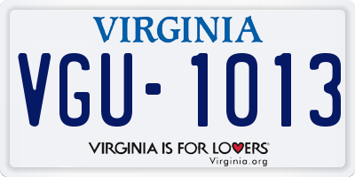 VA license plate VGU1013