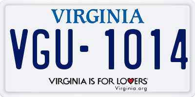 VA license plate VGU1014