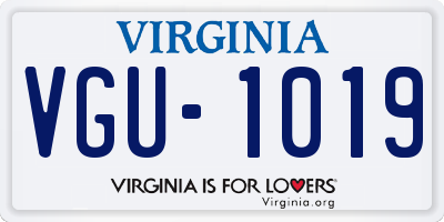 VA license plate VGU1019