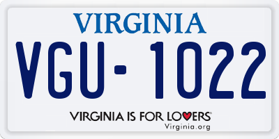 VA license plate VGU1022
