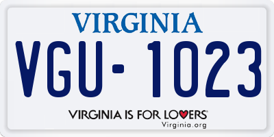 VA license plate VGU1023