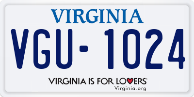 VA license plate VGU1024
