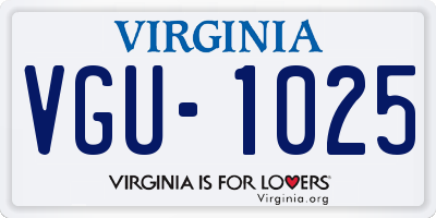 VA license plate VGU1025