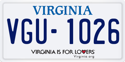 VA license plate VGU1026