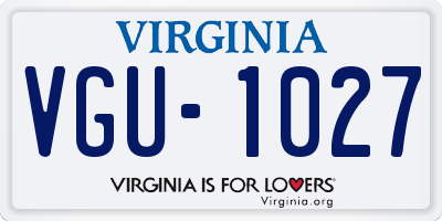 VA license plate VGU1027