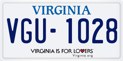 VA license plate VGU1028