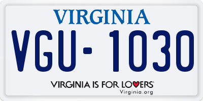 VA license plate VGU1030