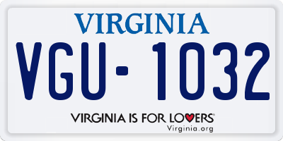 VA license plate VGU1032