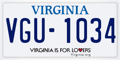 VA license plate VGU1034
