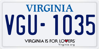 VA license plate VGU1035