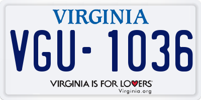 VA license plate VGU1036