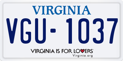 VA license plate VGU1037