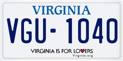 VA license plate VGU1040