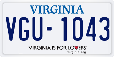VA license plate VGU1043