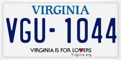 VA license plate VGU1044
