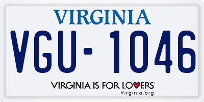 VA license plate VGU1046