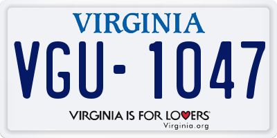 VA license plate VGU1047