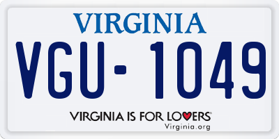 VA license plate VGU1049