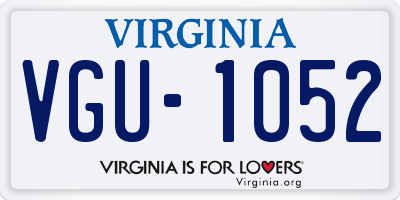 VA license plate VGU1052