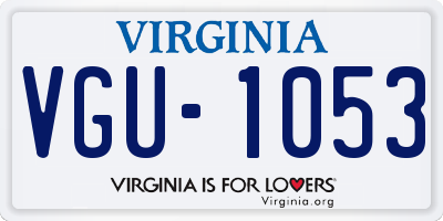 VA license plate VGU1053