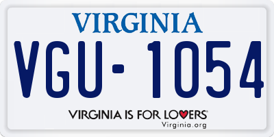 VA license plate VGU1054