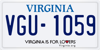 VA license plate VGU1059