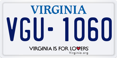 VA license plate VGU1060